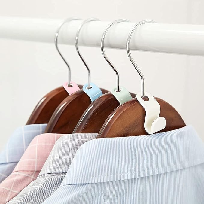 100 Pcs Clothes Hanger Connector Hooks,Heavy Duty Plastic Cascading Hanger Hooks Extender Clips,Wardrobe Clothing Hangers Connection Hooks for Organizer Closet Cabinet Space Savers Hangers, 5 Colors