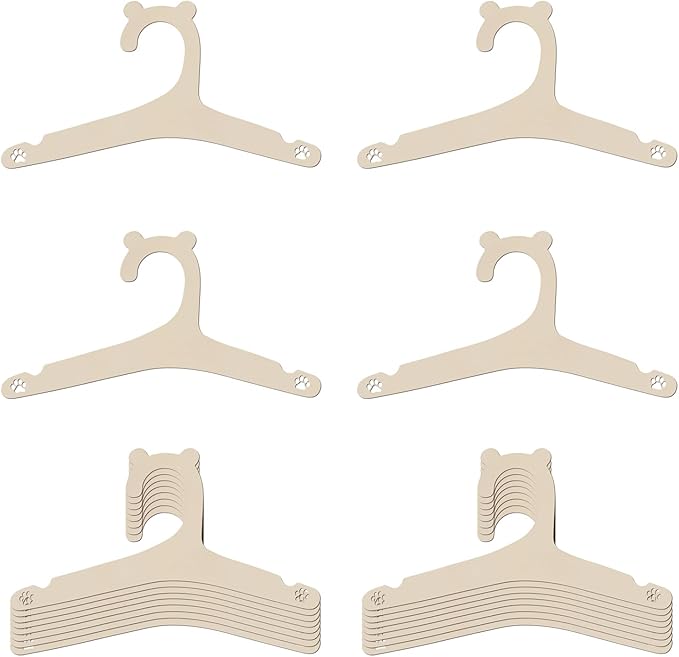 Hongma 20 Packs Wooden Baby Hangers for Baby Clothes, Cute Bear Ears Wood Newborn Baby Girl Boy Hangers for Nursery 9 Inch Kids Toddlers Children Infant Hangers for Closet Coat Pants Clothing Storage