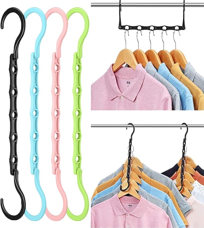 Space Saving Hangers for Clothes,20 Pack Sturdy Closet Hangers Space Saver,Upgraded Closet Space Savers,Magic Hangers,Shirt Hangers Space Saving,College Dorm Room Essentials for Heavy Clothes