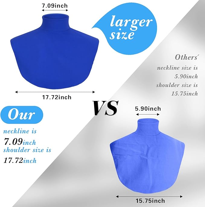 Turtleneck Dickey Extra Large Fake Collar Detachable Dickey Collar Half Mock Turtleneck for Men Women
