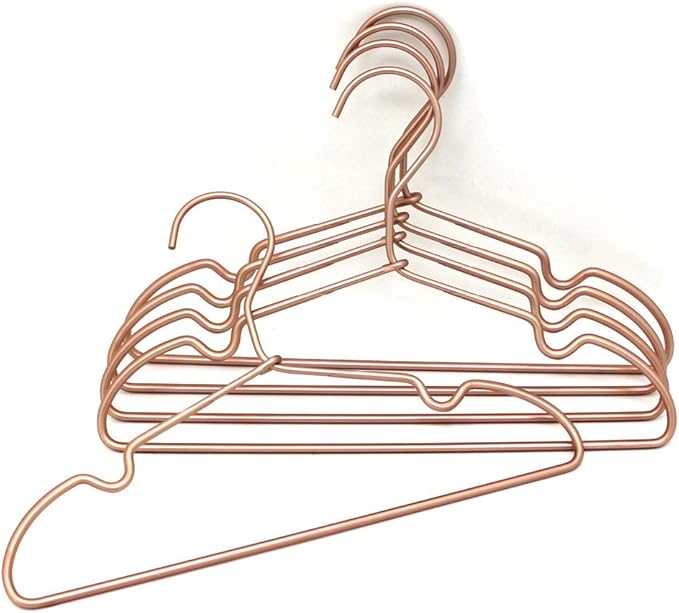 10Pack Koobay 13" Non Slip Rose Gold Wire Top Children Clothes Suit Coat Metal Hanger