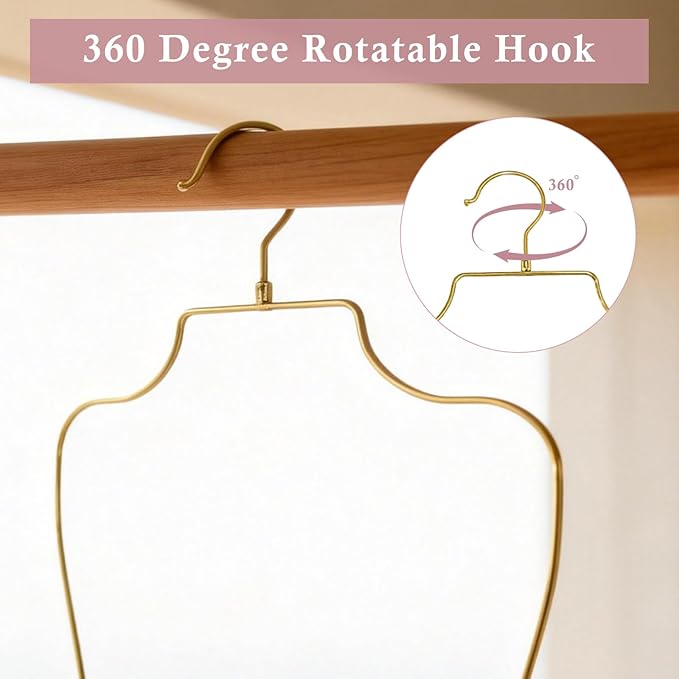 Swimsuit Hanger Lingerie Hanger Bathing Suit Hanger Display Hanger,Bikini Hanger Body Shape Display Rack Adults Accessories, Gold