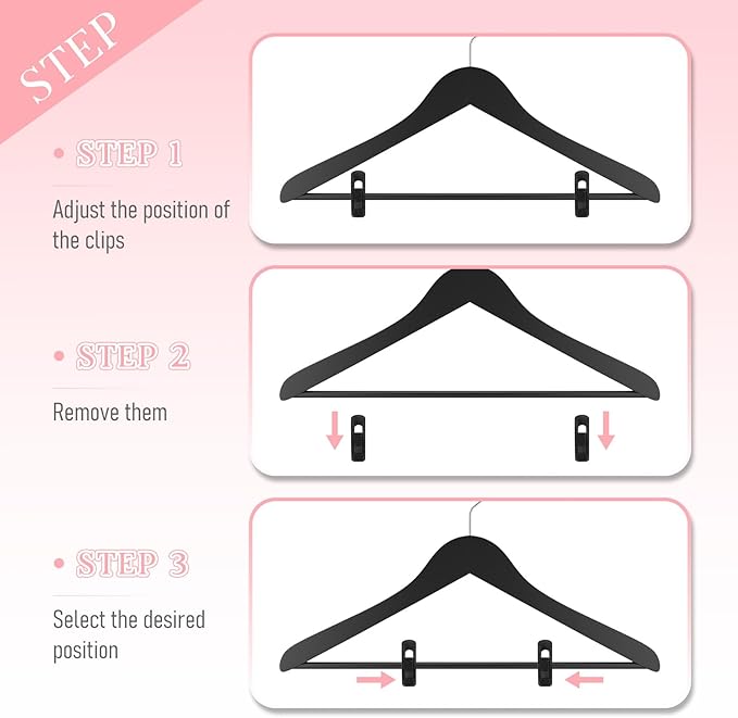 Black Velvet Hangers Clips, 80 Pack Strong Finger Clips Velvet Pants Hanger Velvets Clip Skirt Hanger Clip for Thin Velvets Clothes Suit Hangers