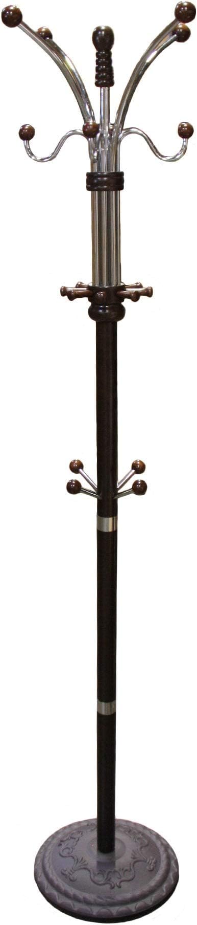 Ore International Metal/Wood Coat Rack, 73", Espresso