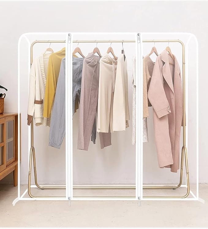 Clothing Rack Cover, Clothes Garment Rack Cover 6 Ft - with 2 Durable Zippers, Waterproof Cover for Clothing Hanging Rack 71" X 20" X 52" (180 X 50 X 133 cm) - Only Cover