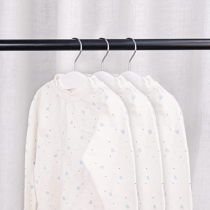 10pcs Baby Children's Wooden Hangers Natural Wooden Kids Hanger Coat Clothes Toddler Hangers for Baby Clothes Closet