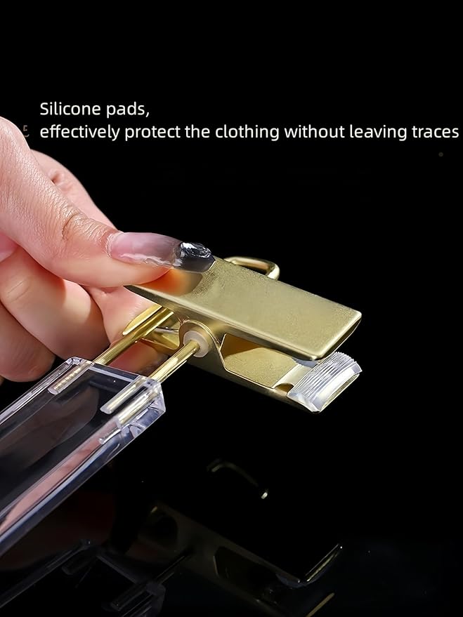 Acrylic Pants Hanger with Gold Hook Transparent Hanger Golden Clip Suitable for Skirts, Pants