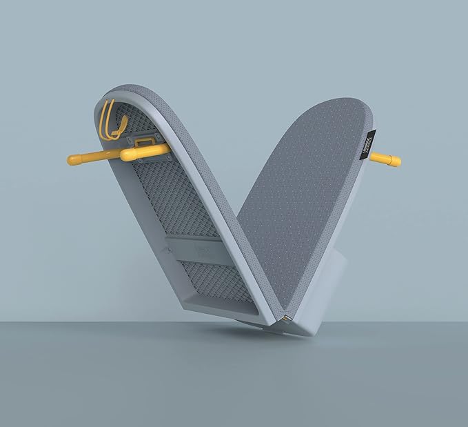 Joseph Joseph Pocket Folding Tabletop Ironing Board with Iron Holder and Wall Mount, Compact Space-Saving, Grey/Yellow