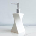 Modern White Hand Soap Dispenser with Silver Pump for Bathroom Countertop, Dish Soap Dispenser for Kitchen Sink, Contemporary Art Style, Matte Finish, 8.5oz (Arctic White)