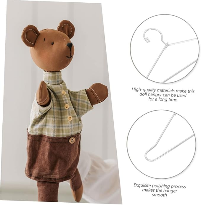 BESPORTBLE 10pcs Metal Mini Doll Clothes Hangers for Baby and PET Apparel Small Non-Slip Hangers for Doll Clothes Storage for Mini House Ornaments