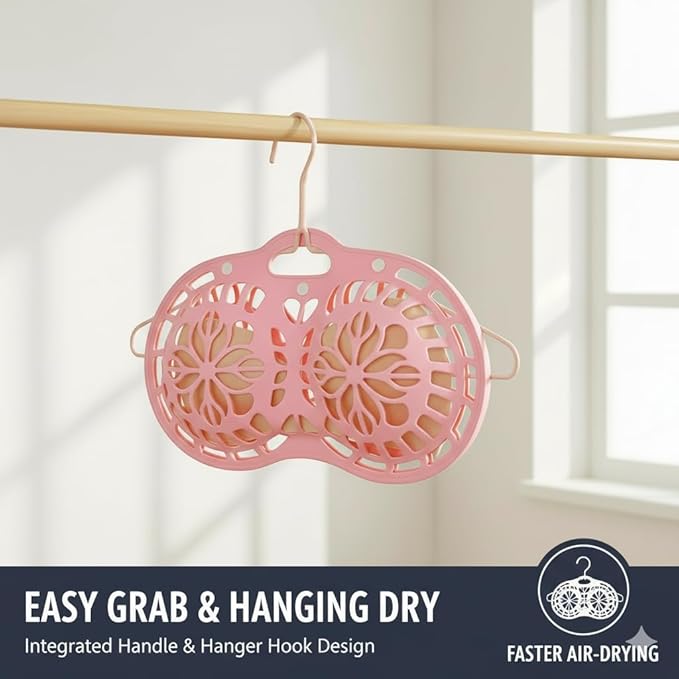 Premium Silicone Bra Washing Protector Bag – Hard Shell Bra Washer Protector Laundry & Anti-Deformation Holder for Washing Machine – Snap Closure Lingerie Delicates Wash Bag