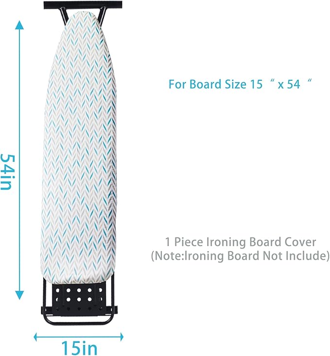 BNDX Ironing Board Cover and Pad for Gift - Silicone Coating, Scorch Resistant Padding,Extra Thick Heavy Duty Padded 4 Layers, 2" Elastic Edge,2 Click Buckles for Smooth Iron, Summer Willow 15x54