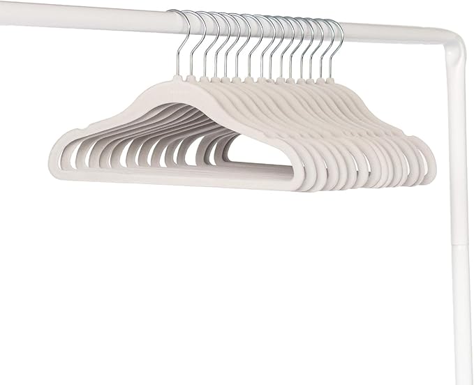 3 Sprouts Velvet Baby Hangers - Non-Slip Hanger for Infant, Toddler, Baby Clothes - Closet Kids Hangers with Slim Design, Nordic Colors (Gray - Pack of 30, Pack of 30)