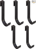 J Hook for Wire Shelving, 5pcs Aluminum Grid Hooks Heavy Duty S Hooks Hanging for Kitchenware Spoons Pans Pots Utensils Clothes Bags Towers Tools Plants(Black)