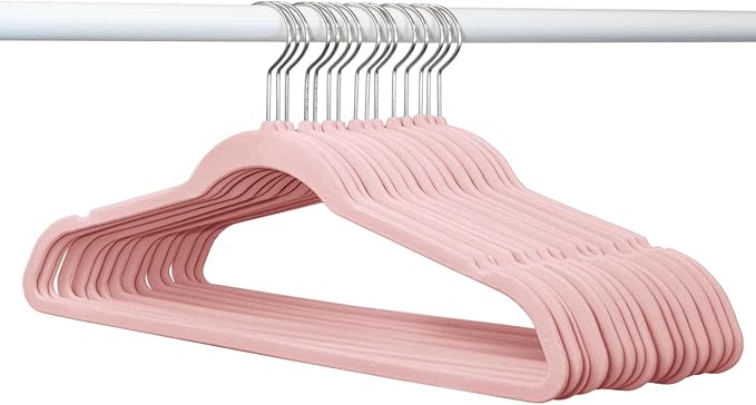 Member's Mark Elite Quality Velvet Hangers - 50 Pack (Ash Rose)