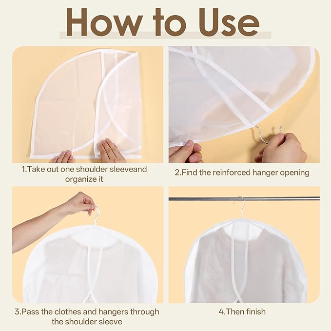 25 PCS Shoulder Covers for Hanging Clothes, Garment Shoulder Covers Cloth Dust Cover for Closet, Plastic Clothes Hanger Cover for Hanging Suit, Coat, Jacket, Dress (24'' X 18")