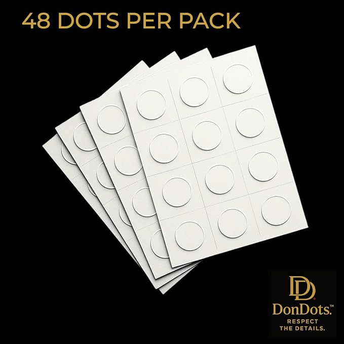 Adhesive Collar Stay Dots for Dress Shirts, Invisible Collar Support, Fabric-Safe, No-Sew Alternative to Collar Stays, Don Dots All-Day Hold