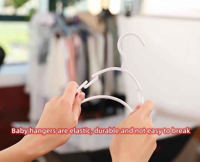 100 Pack Pink Baby Clothes Hangers,Kids Plastic Hangers for Closet,Toddler,Infant,Child,Newborn's Coat Hangers Ideal for Laundry and Nursery's Everyday Standard Use