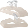 20 Pcs Velvet Short Neck Hangers for Closet - Flocked Space-Saving Hangers with 360° Swivel Hooks, Non-Skid Clothes Organizers for Shirts, Pants, Dresses