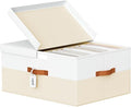 Extra Large Storage Bins - 1 Pack Closet Storage Boxes with Double-Open Lid & Divider Board, Stackable Colthes Storage Organizer, Fabric Basket with Label Tag for Home, Laundry
