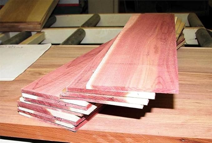 Thin Wood Boards for Laser Engraving, CNC, and Craft Projects: 9 Eastern Red Cedar Thin Boards @ 1/8 x 5 x 24