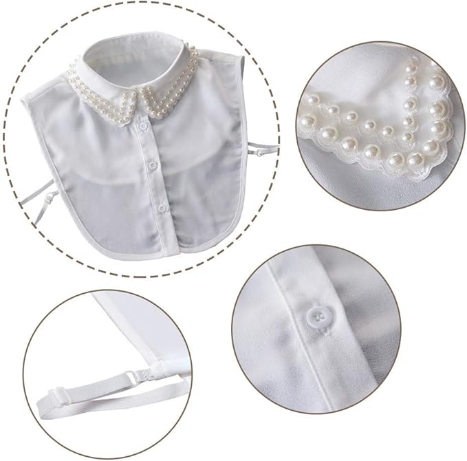 Joyci Diamond Pearl False Collar Peterpan Fake Collar Half Shirt Dickey