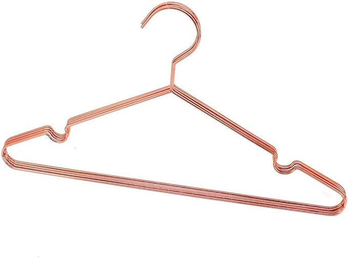 10Pack Koobay 13" Children Rose Copper Gold Shiny Metal Wire Top Clothes Hangers for Shirts Coat Storage & Display