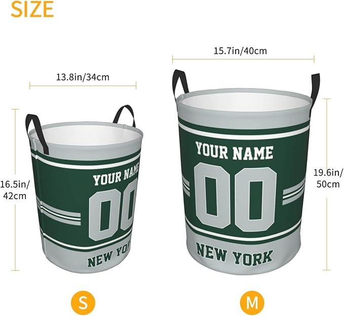 New York Laundry Hamper Personalized Laundry Basket Customized Name And Number Collapsible Storage Basket for Bedroom Bathroom Living Room Gifts