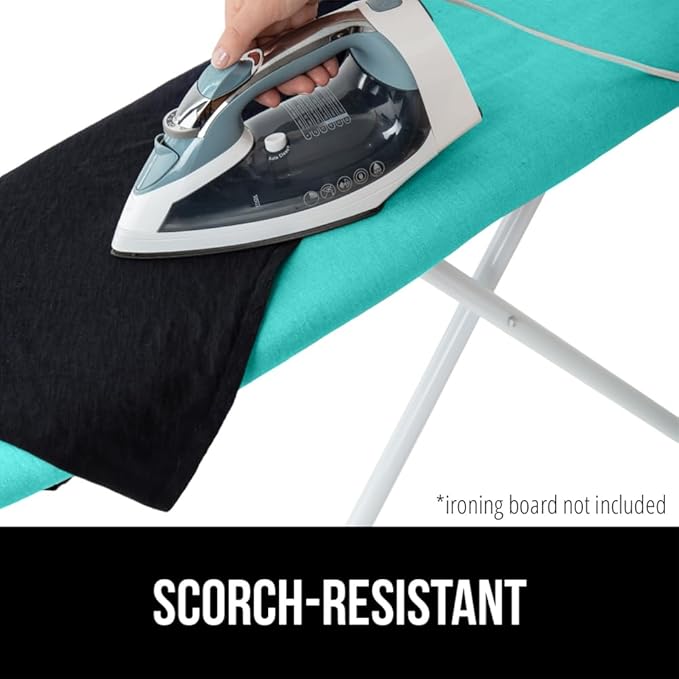 The Original GORILLA GRIP Ironing Board Cover and Pad, Silicone Coating, Thick Scorch Resistant Padding, Heavy Duty Iron Covers Standard Boards, Hook and Loop Fastener Strap, Quatrefoil, 15x54