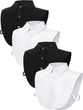 Syhood 4 Pcs Fake Collar Detachable False Dicky Collar Half Shirts Round for Women Outfits Halloween Costume Accessories