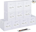 artsdi Fabric storage cubes (Set of 10) 11 Inch Cube Storage Bin, cube storage with 8 Labels Window Cards & a Pen, Foldable cube organizer bins, 11x11 storage bin, Cubby Organizer bins, White