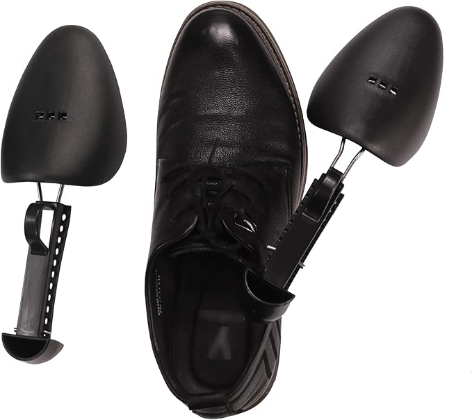 WAJJ 5 Pairs Plastic Shoe Tree Stretcher Shaper for Men Adjustable Length Shoes Boot Holder Shaper Support(Black Men)