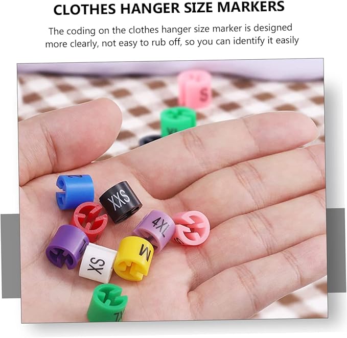 90Pcs Plastic Clothes Hanger Markers Color-Coding Tags Assortment Kit for Organizing Garments Includes XXS to Markers for Easy Identification