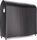 HANGERWORLD 6ft Large Black Clothes Rack Cover with 2 Zippers - Waterproof Nylon, Breathable, Dust Protector for Storage (Garment Rack Cover ONLY)