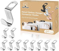 ZEDODIER Metal Clothes Hanger Connector Hooks, 50 Pack Super Sturdy Hanger Extender Hooks, Efficient Closet Space Saver, Easy to Use, Suitable for Heavy Clothing, Fits All Types of Hangers, Silver