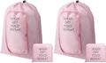 2 Pcs Travel Laundry Bag Washable Dirty Clothes Bag with Drawstring and Zipper for Suitcase, 22 x 18 Inch (Pink,Classic)