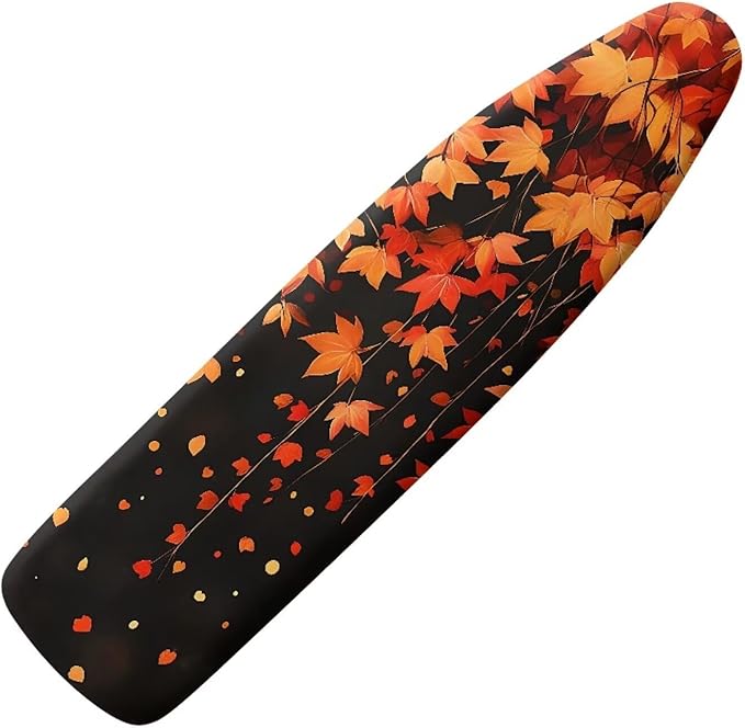 Ironing Board Cover and Pad Fall Maple Leaf Ventilate Resist Scorching Thick Soft Table Top Ironing Board Cover with Elastic Edge 54x15 inches