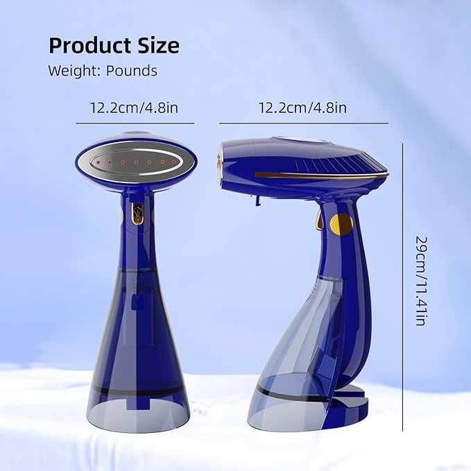 Handheld Steamer for Clothes, 1500W Steam Iron with 168ml/288ml Adjustable Tanks, Vertical/Horizonal Steaming & Ironing, Lightweight, Auto-off, DJ-1009