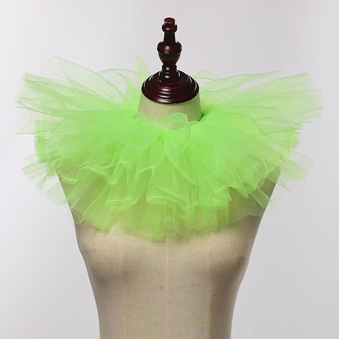 BLESSUME Victorian Retro Mesh Neck Ruff Ruffle Collar Layered Clown Neck Collar