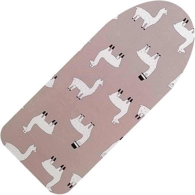 12.5" x 30" Small Tabletop Ironing Board Cover and Pad,3 Pairs of Hook and Loop Fastener Straps,Elastic Edges,Cotton Mini Iron Board Cover with Scorch Resistant Thick Padding