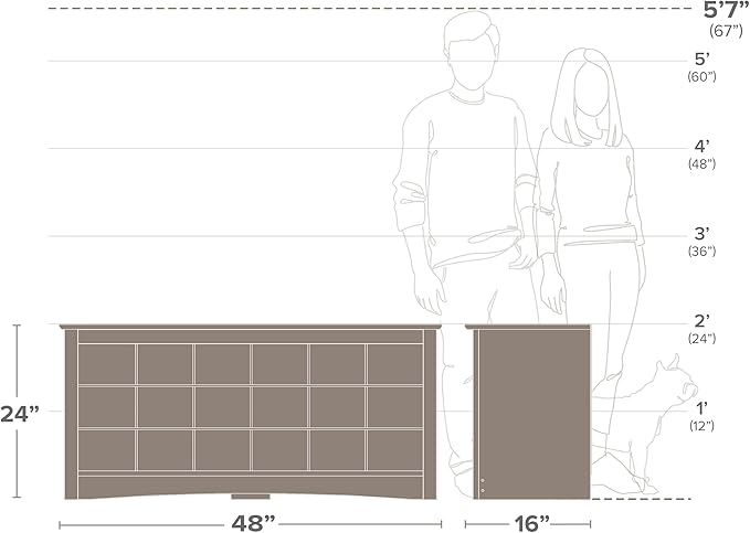 Prepac Black Shoe Cabinet, Entryway Bench, Mud Room Organization and Storage Bench with 18 Shoe Cubbies 16"D x 48"W x 24"H