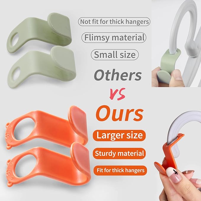 SLMT Clothes Hanger Connector Hooks 50PCS Space Saving Extender Clips for Closet Organization Dorm Room Essentials Cascading Saver Organizers and Storage