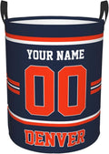 Custom Denver Laundry Hamper Personalized Laundry Basket Customized Name And Number Collapsible Storage Basket for Bedroom Bathroom Living Room Gifts