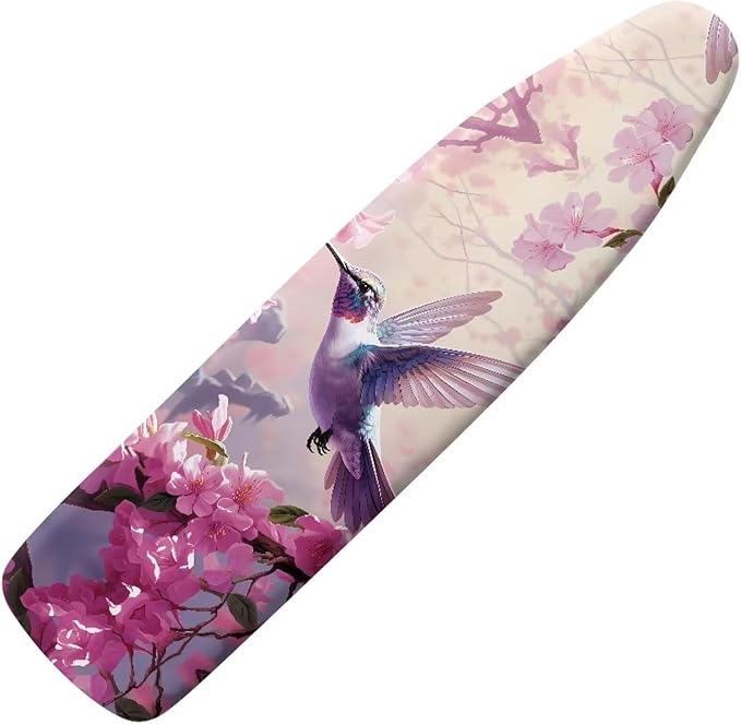 Flashideas Pink Hummingbird Ironing Board Cover Durable Thick Table Top Ironing Board Cover Ventilate Iron Board Cover and Pad Ironing Accessories 54x15 inches