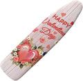 Love Heart Ironing Board Cover Floral Heavy Duty Iron Pad Covers Romantic Standard Boards Full Size Scorch Resistant, Wood Print, Valentines Day Decoration