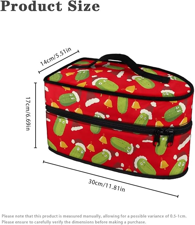 Christmas Steam Iron Storage Case Fits for Home Colorful Wear-resistant Steam Iron Storage Bag Easy to Store and Carry Iron and Other Small Items, Hat Bell Cucumber