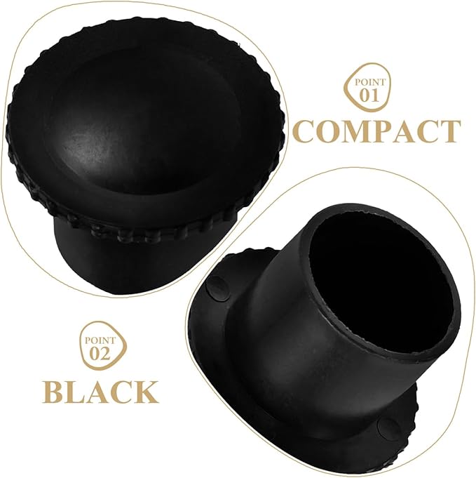 2pcs Black Clothes Rack End Caps Rod Stoppers Clothes Hanger Accessories for 26-28mm / 0.79-0.87in Diameter Drying Racks Easy to Install and Lightweight