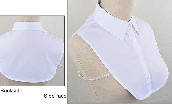YAKEF Lady Half-Shirt Blouse Detachable Lace Chiffon Fake Collars Dicky Collar Faux Collar