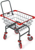 U HANDDLE Grocery & Laundry CART 1.5 Bushel (Gunpowder Metal) Red, Blue Trim (Red)