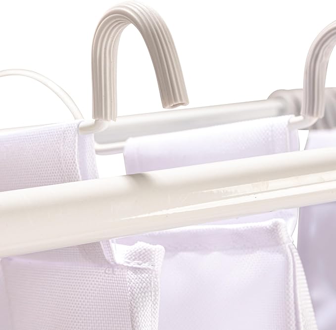 Household Essentials Rolling Laundry Sorter, 4 Bag Laundry Sorter Cart with Washable and Removable Bags, White